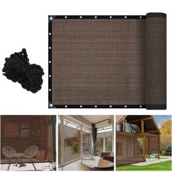 10×16 ft Shade Cloth – Coffee & Yellow 🌞