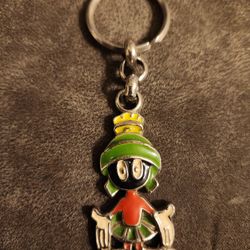 Vintage Marvin The Martian Warner Bros Metal 3D Keychain 