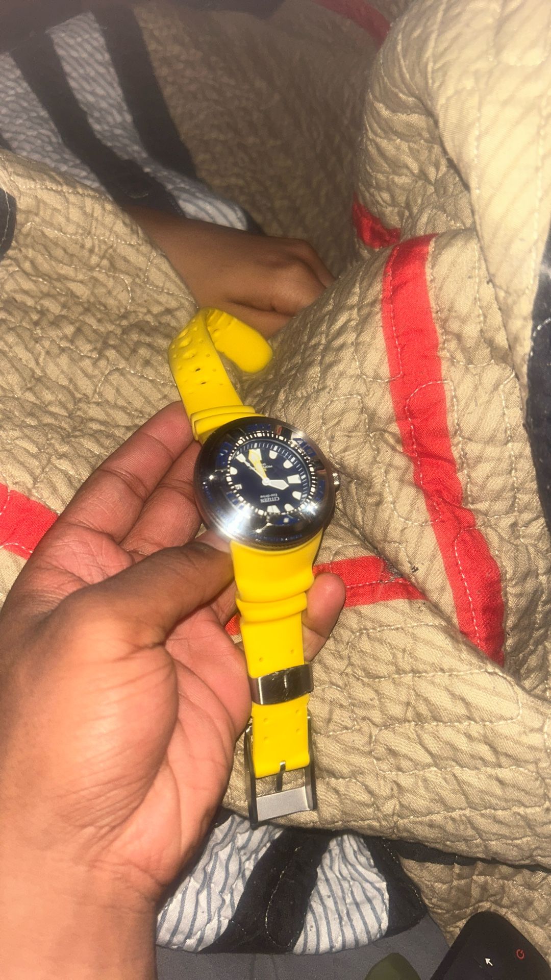 Yellow Citizen Pro master Eco Drive Watch