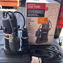 New 1/3 HP Aluminum Sump Pump Tether Switch