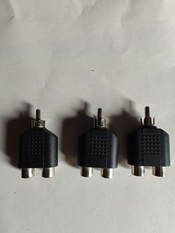 3 RCA PLUG Female jack audio video splitter adapter