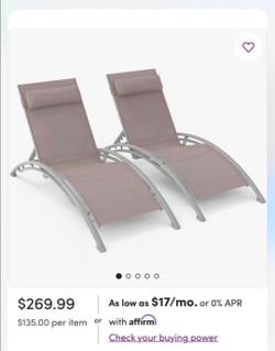 2 Outdoor Chaise Lounge Chair