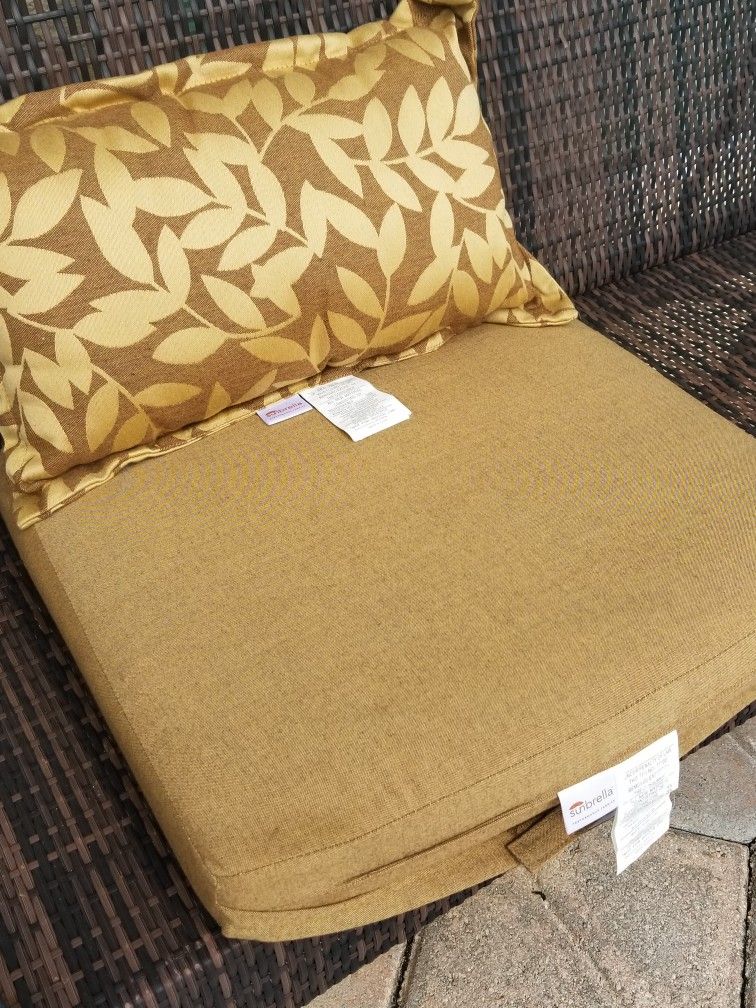 SUNBRELLA SEAT CUSION PILLOW SET OUTDOOR PATIO FURNITURE