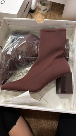 Aldo Sock Ankle Boots Block Heel