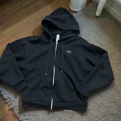 Alo - Black Accolade Full Zip Hoodie 