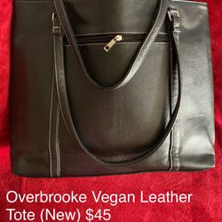 New Vegan Leather Tote With Laptop Sleeve