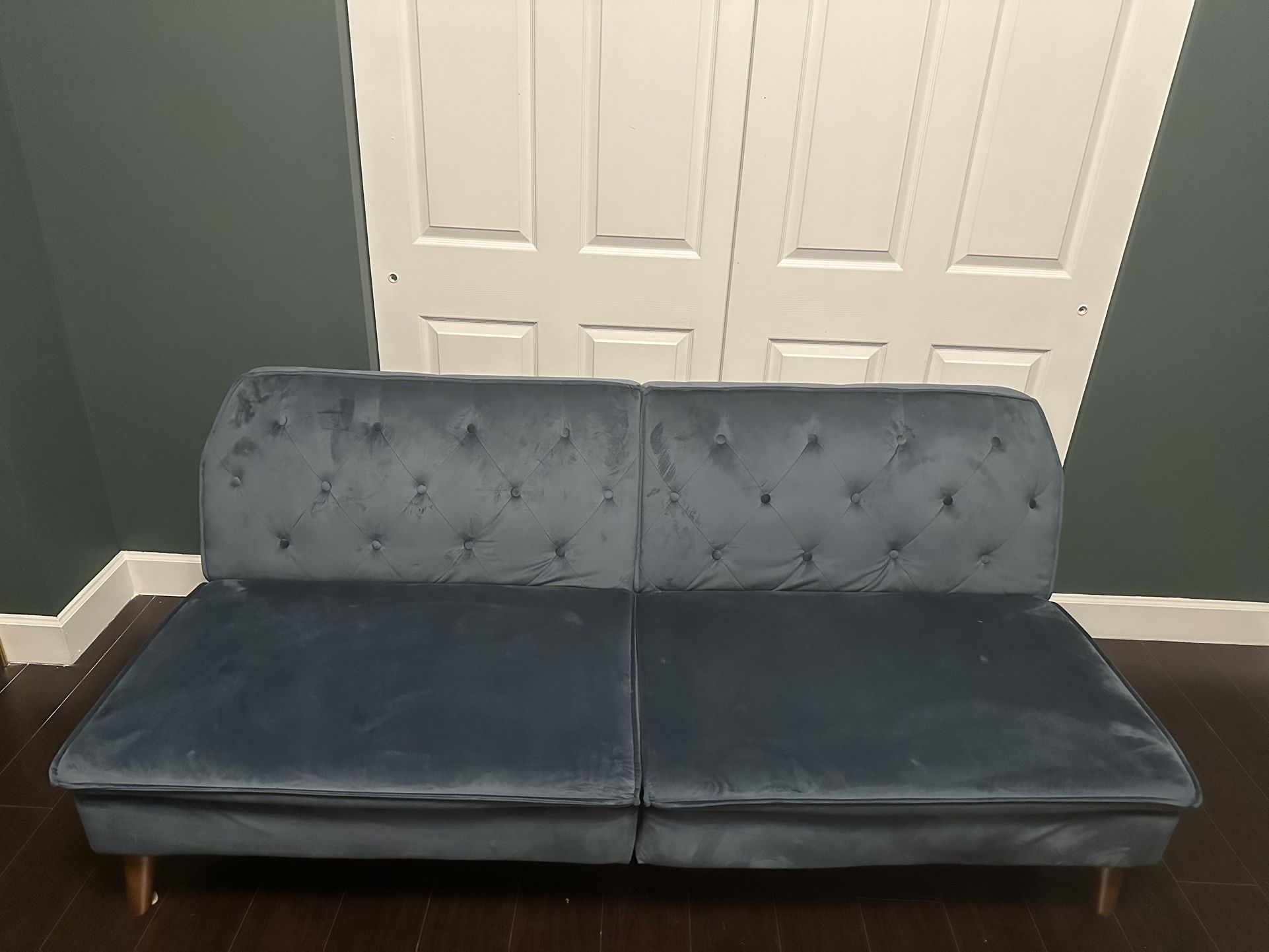 Navy Blue Velvet Couch