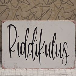 Harry Potter Riddikulus Sign Tin Charm Spell 8" x 12"