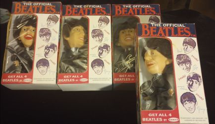 Beatles dolls Set of 4 w/repro Boxes Remco Nems 1964 Lennon McCartney Harrison Starr