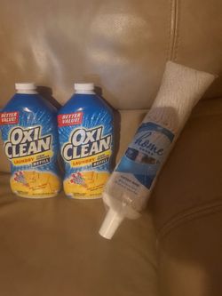 Oxy Clean Large 56 ounce bottles and Mop Head