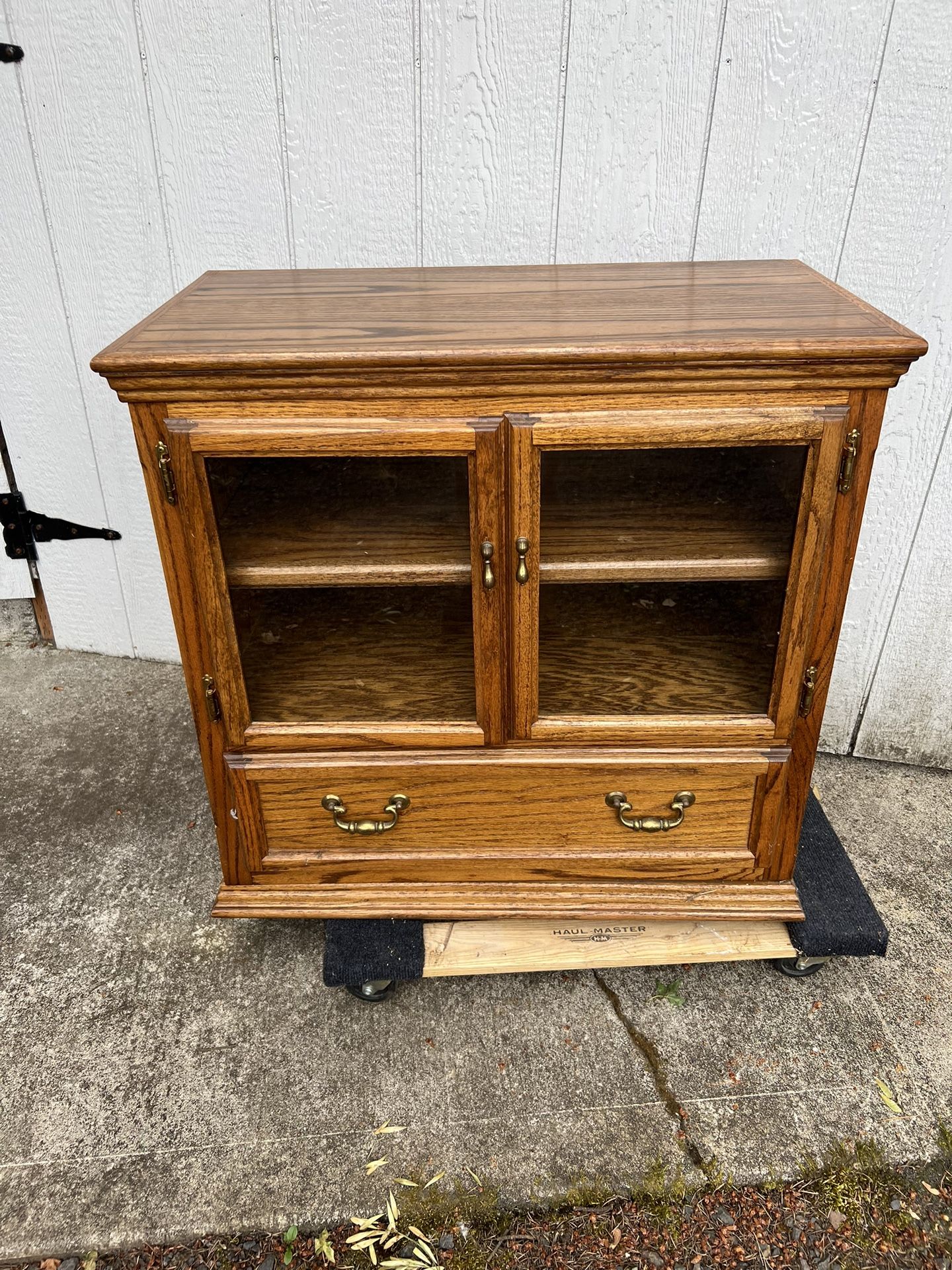 Oak Swivel Side Table/tv Stand/record Player Table