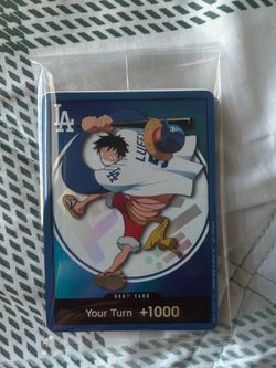Brand new sealed dodgers luffy don card