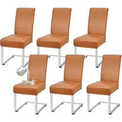 PU Leather Dining Chair Covers Removable 100% Waterproof Chair Covers for Dining Chairs Set of 6, Stretchy & Soft High Back Kitchen Chairs Cover Prote