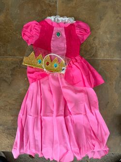 Princess Peach Kids Costume with Crown