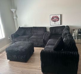 Couch and Marble Dining Table