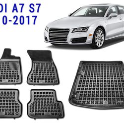 All weather rubber floor mats trunk liner set for Audi A7 S7 RS7 2010-2017 Custom Fit