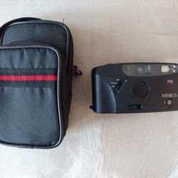 MINOLTA  CAMERA  AND CASE