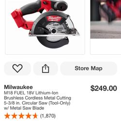 Milwaukee M18 FUEL 18V Lithium-Ion Brushless Cordless Metal Cutting 5-3/8 in. Circular