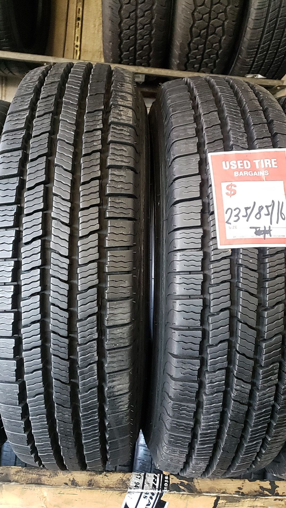 02 BRIGHT NEW TIRES FOR SALE 235/85/16