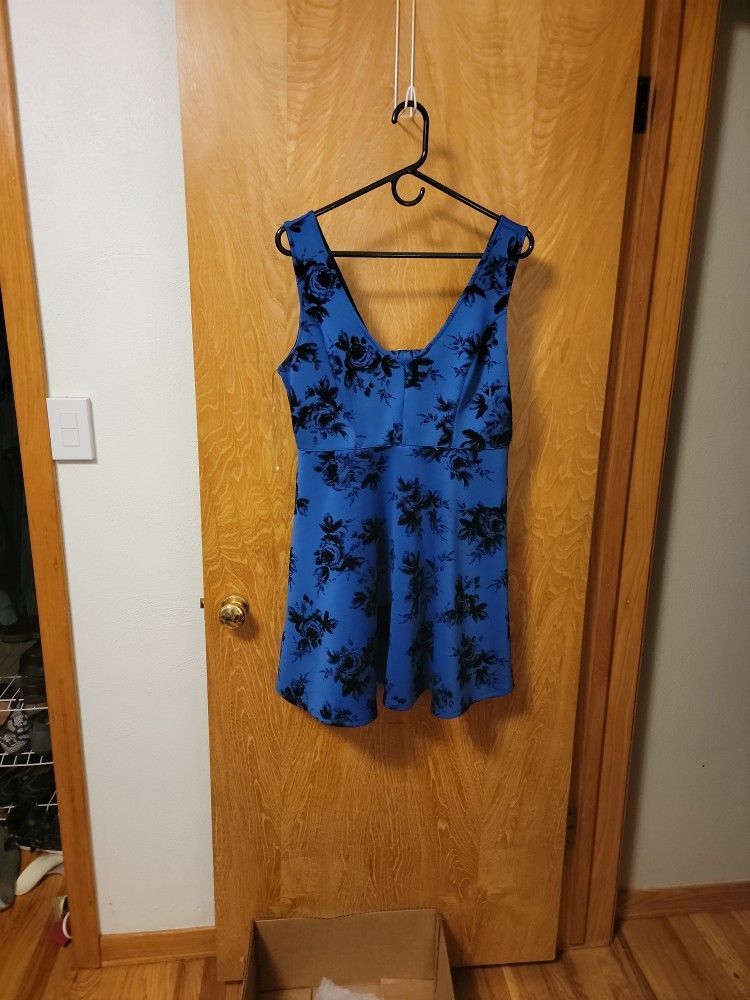 Maurices Blue And Black Floral Dress
