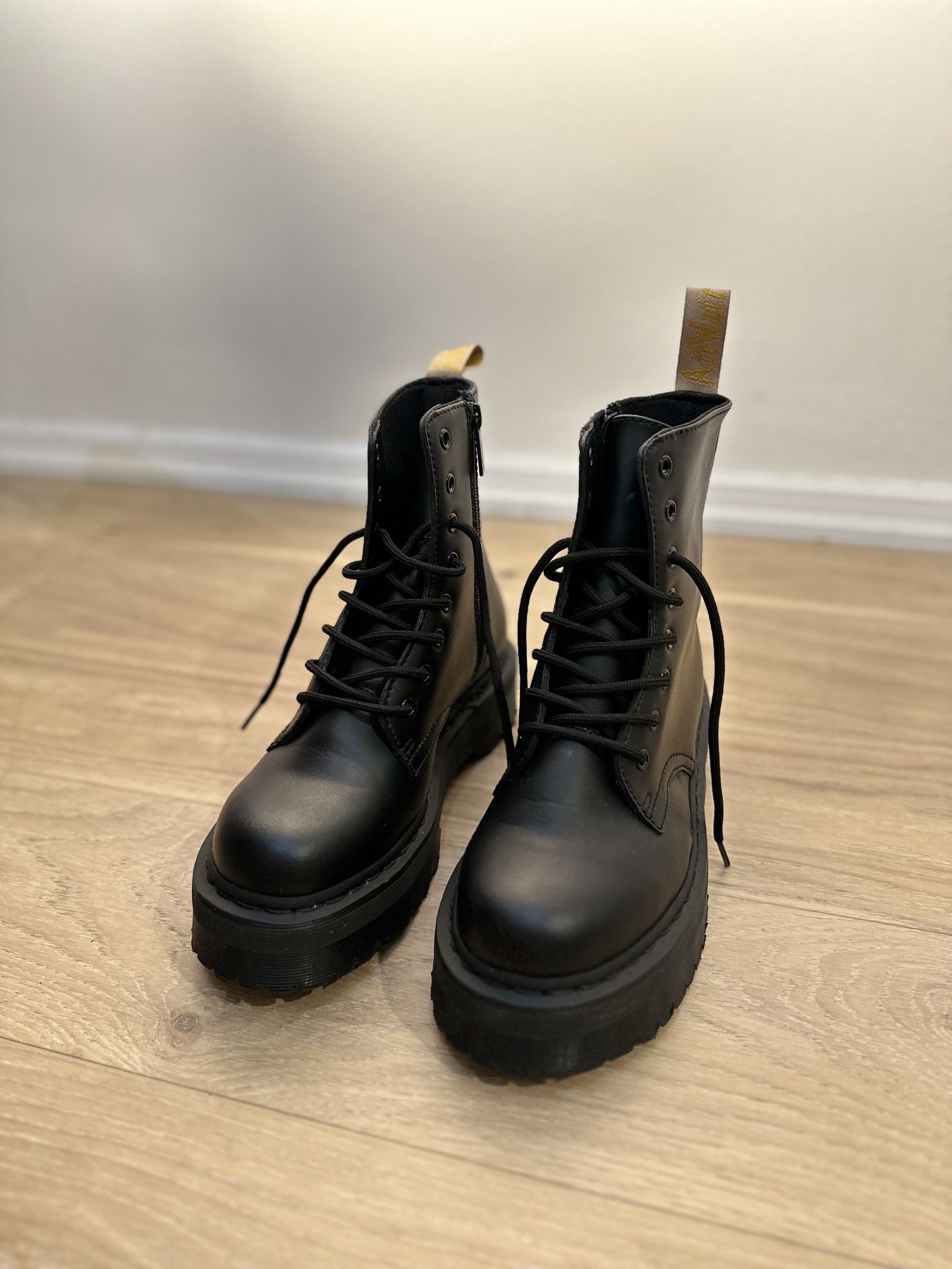 Martens Vegan Jadon Ii Mono Platform Boots in Black, Size M