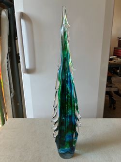 Solid Glass Sculpted Tree