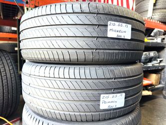 ✅ 4 Used Tires P215/55R17 MICHELIN PRIMACY4 A/S 215/55R17 CAR SEDAN ALL SEASON STREET HIGHWAY TYRES 215 55 17