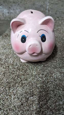 Vintage Pottery Pig Piggy Bank