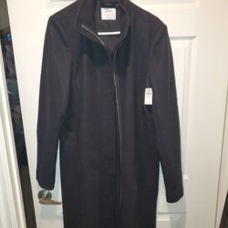 *NWT* Women's Relaxed Soft-Brushed Funnel-Neck Coat-size L TALL