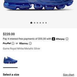 Royal Blue Vapormax Plus