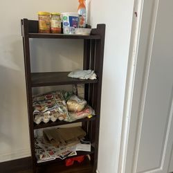 4-Tier Dark Wood Bookshelf / Storage Rack