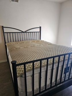 Queen bed frame and mattress
