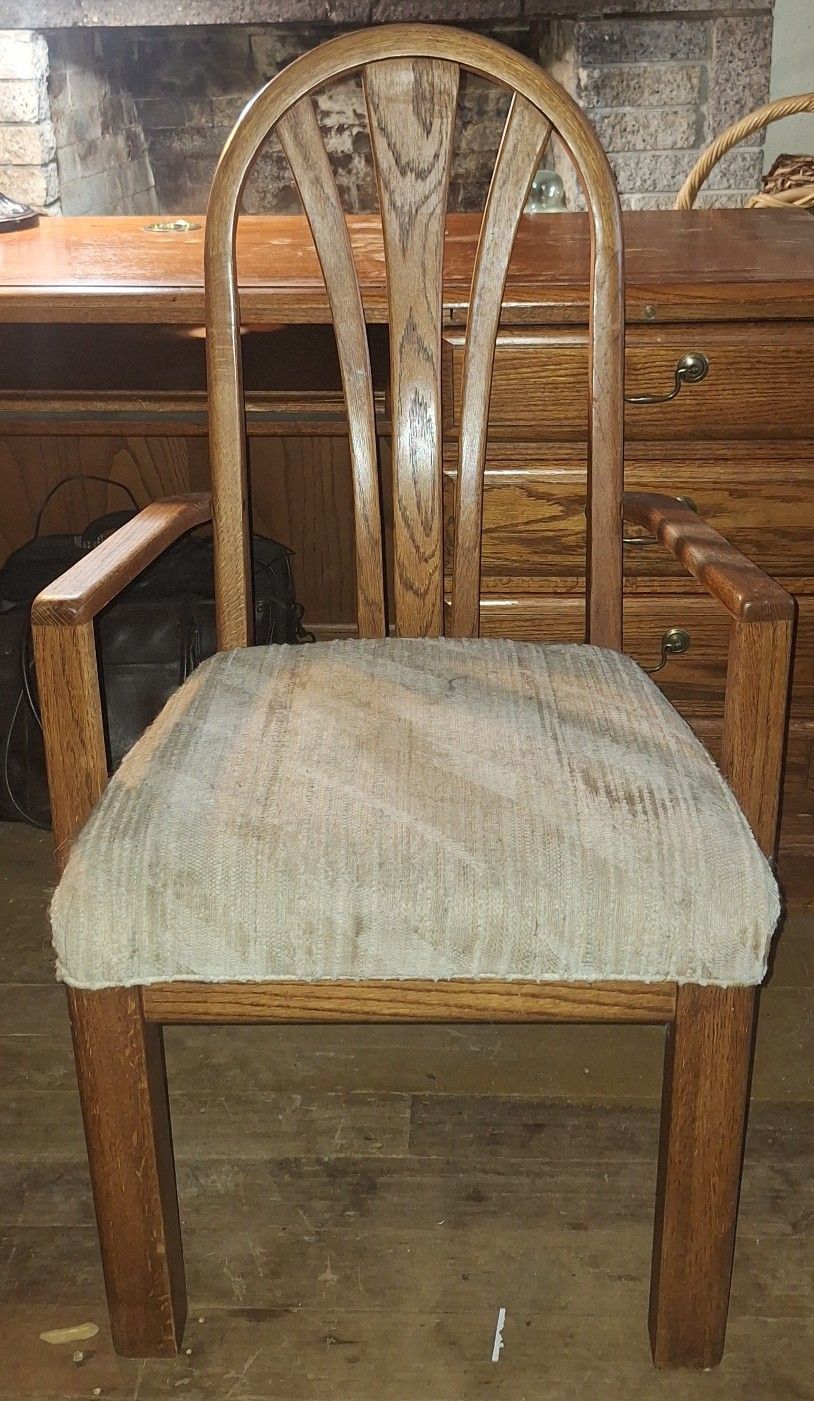 Oak Cushioned Armchair