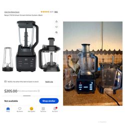 Ninja 1000 Watts Blender touch screen with cup