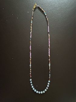 100%Gemstone necklace with 18k gold filled beads
