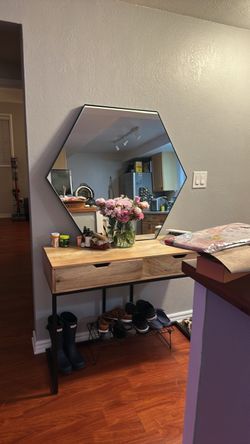 Modern Wood entryway table/ desk