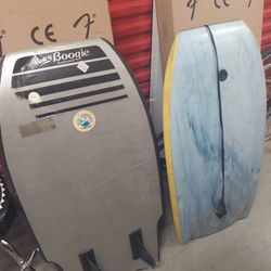 2 Boogie Boards And A Set Of Churchill Fins $120