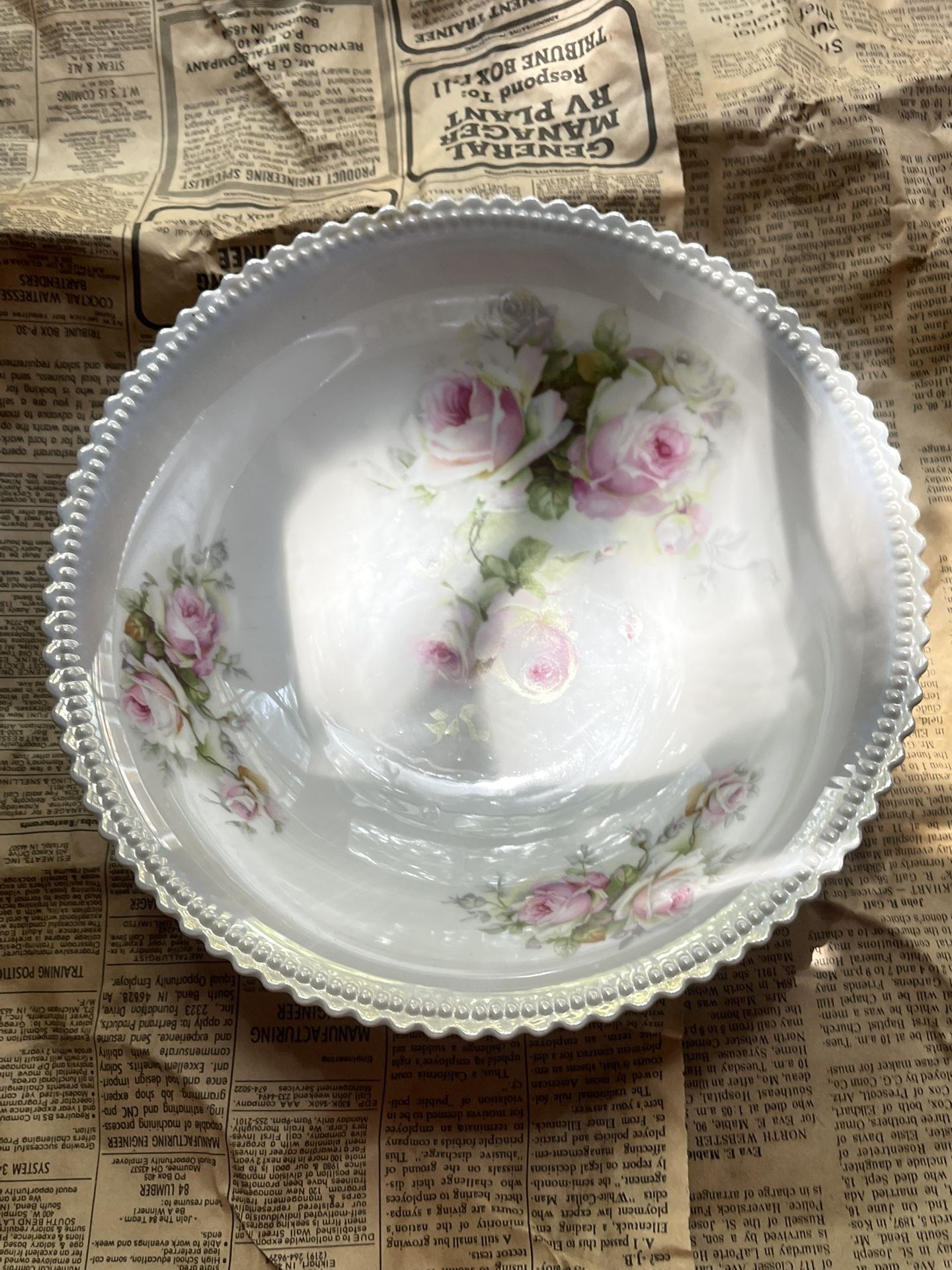 Antique Silesia Floral Round Dining Bowl