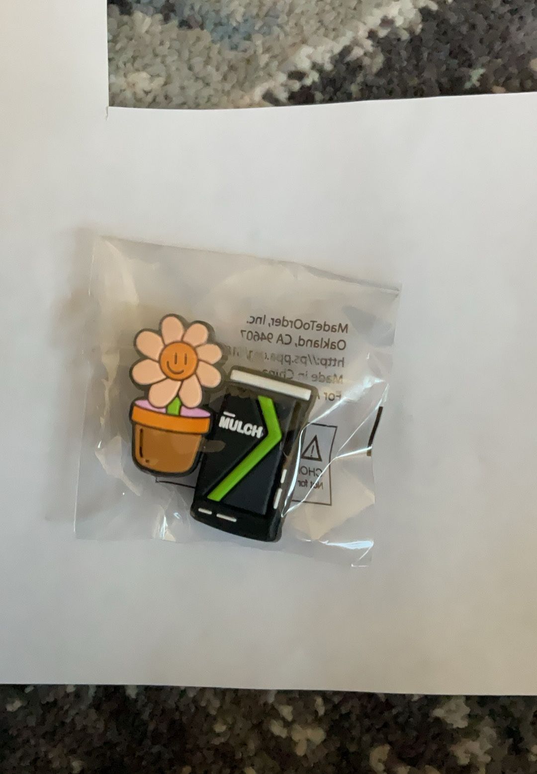 2025 Lowe’s Reward Member Only Exclusive Crocs Jibbitz Shoe Charms -Mulch, Sunflower