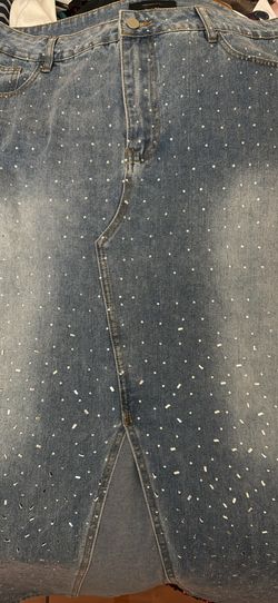 Forever 21 Jean Studded Skirt 2xl