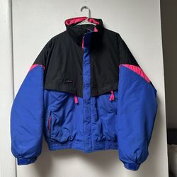 VTG 1991 Columbia Blue and pink puffer jacket XL