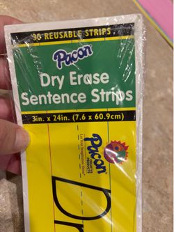 Sentence strips-NEW-dry erase reusable-lined, presentation, Classroom, office, meeting, writing