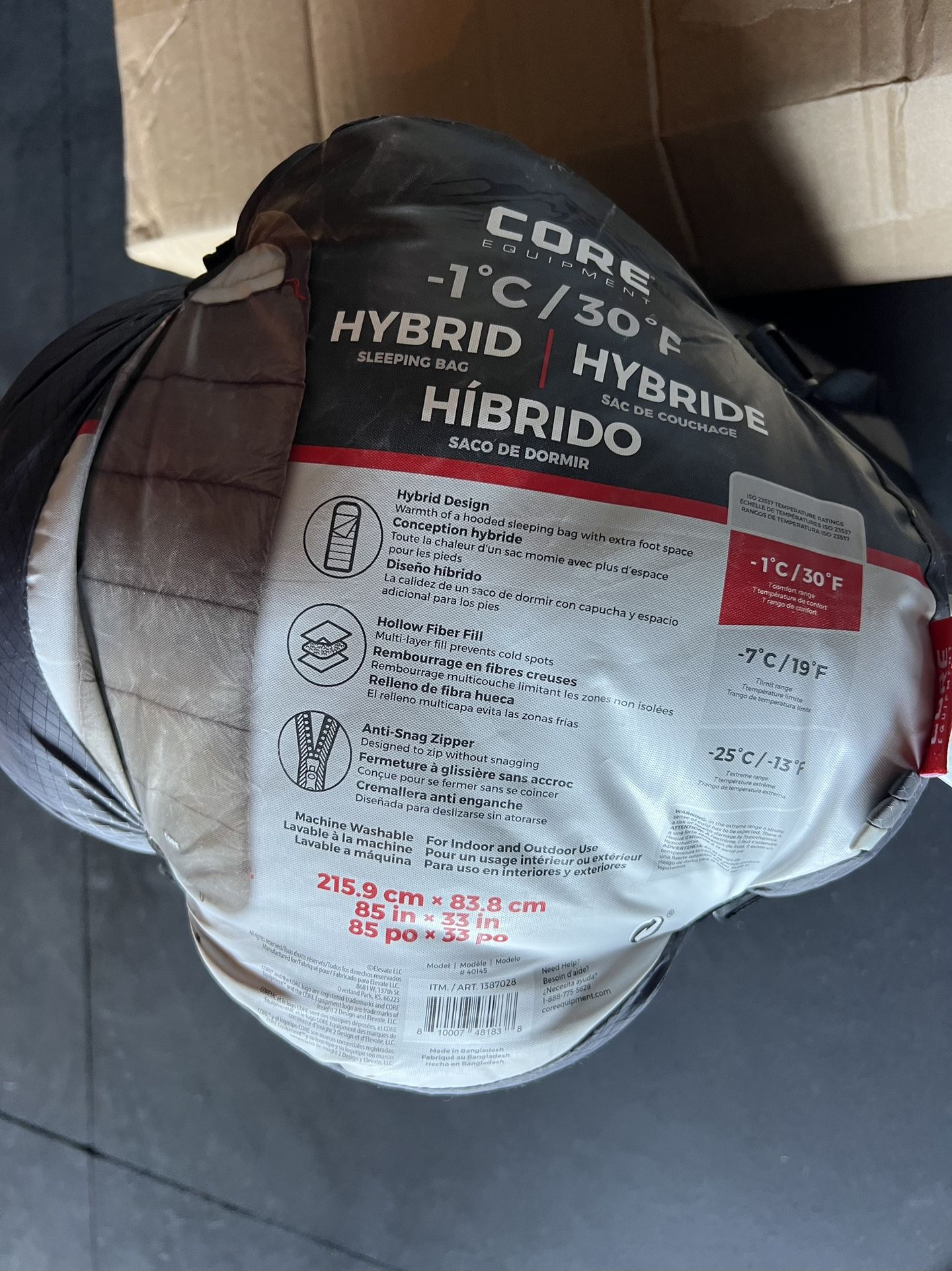 Core Equipment Hybrid Sleeping Bag -1°C/30°F
