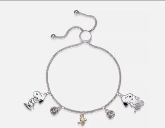 Snoopy" and "Woodstock" Crystal Adjustable Bolo Silver Plated Bracelet
Macy's Exclusive
