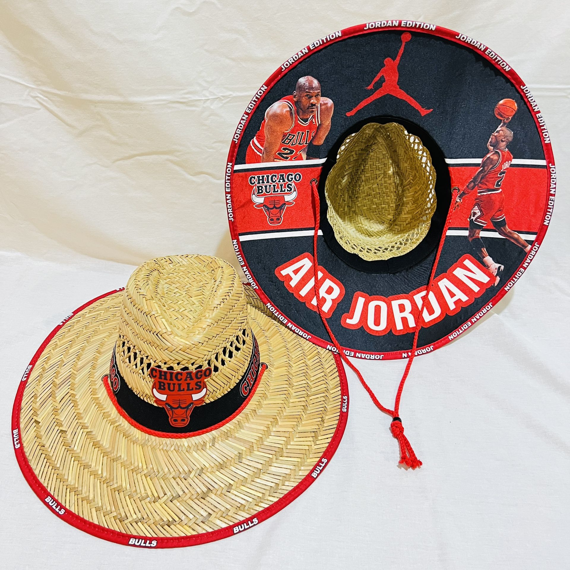 Chicago Bulls (Jordan Edition) Straw Hat just in time for the 4th of July Gift 🎁 order now (I also have other Teams)
