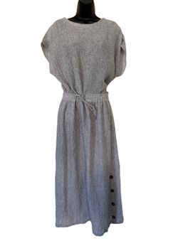 Tahari New Set Top And Skirt Linen Gray Sz L