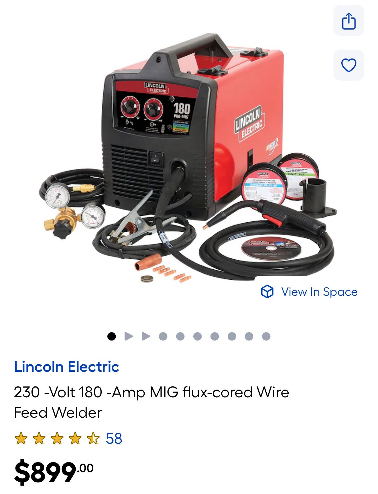 LIKE NEW! WELDER! LINCOLN ELECTRIC 180 PRO MIG.