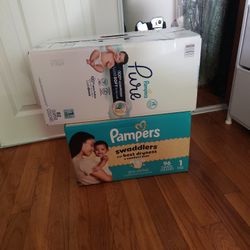 Two Packs Of Size 1 Pampers