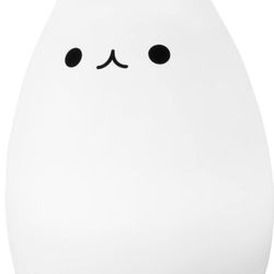 WoneNice Cute Kitty Night Light, Rechargeable Silicone Cute Lamp
