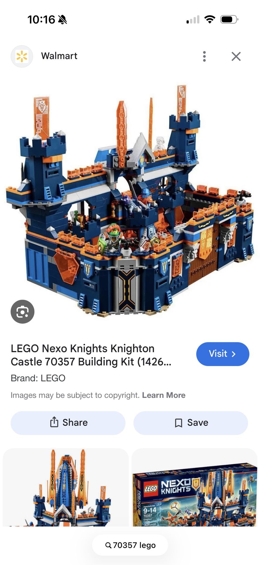 Big Lego Nexo Knights Castle Set 70356